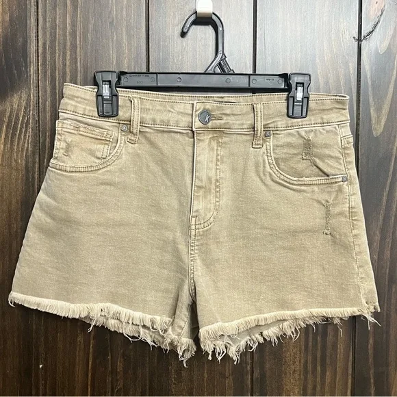 Kut From The Kloth-High Rise 3" Jean Shorts, Size 4-Beige/Tan - Picture 1 of 6